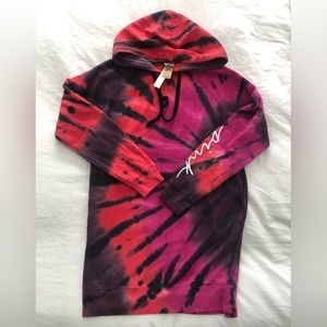 Victoria's Secret PINK Tie-Dye Longline Hoodie NWT